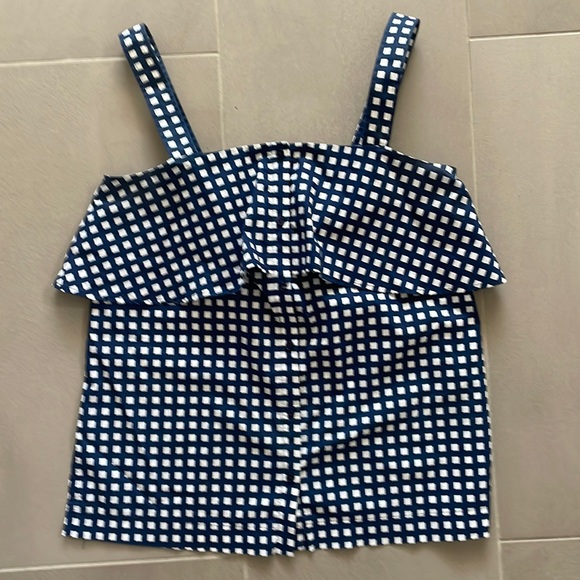 Michael Kors gingham ruffle tank top - Picture 1 of 10